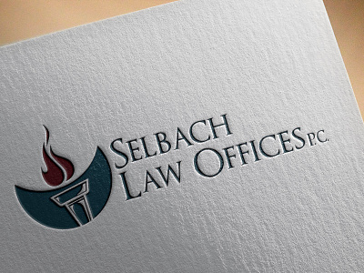 Selbach Law Offices P.C. branding business card card design embossed law logo paper