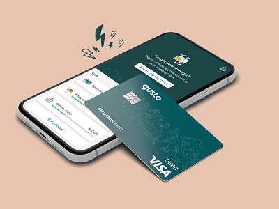 Gusto Wallet Launch app cash debit card financial gusto healthy habits illustration money pay day payroll people platform ui wallet