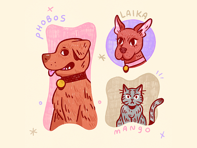 Peachtober 2020 – Pet animals catahoula cats custom dogs drawing hound illo illustration pet portrait pets pharaoh procreate tabby texture