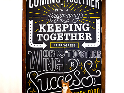 Chalk Mural chalk collaboration door handlettering henry ford mural office quote shiba success work yellow