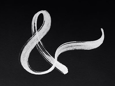 Ampersand ampersand black brush calligraphy handlettering lettering pen type white