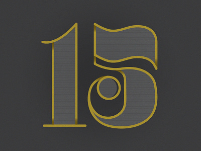 15 15 anniversary fifteen gold gray line minimal mono number