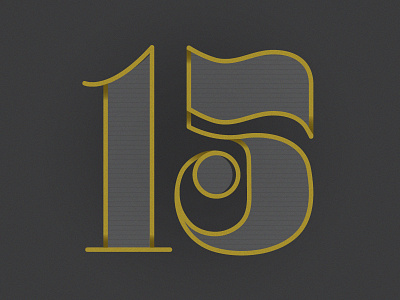 15 15 anniversary fifteen gold gray line minimal mono number