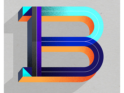 B - Dropcap 3d amandaortiz b block bold custom dropcap grain letter b texture type typography