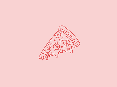 #PollinateWithPeace - No. 4 cheesy illustration lineart monoline monoweight peace piece of pizza pizza pollinatewithpeace series slice vector