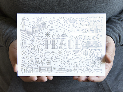 San Francisco peace card - white