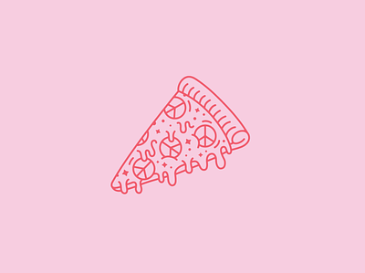 Peace-a pizza! amanda ortiz amandamakesgood illo illustration illustrator mono monoline peace pizza pun pwp vector