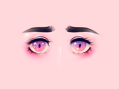 Starry eyed anime character color cute dreamy illo illustration kawaii pastels pink star texture tut tutorial