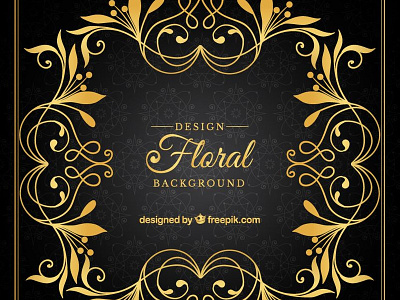 Elegant floral background background floral frame gold swirl