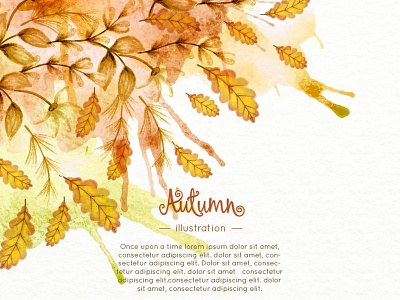 Watercolor autumn leaves background autumn hand painted illustration leaves nature watercolor