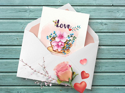 Love cards cards flower greetings invitation love spring valentines day watercolor