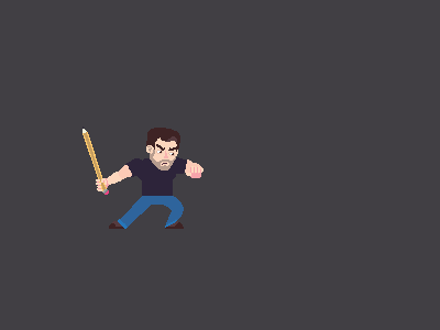 Pencil strike animated gif pixel art