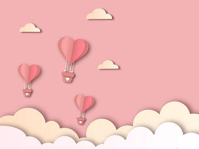Valentine's Hearts balloons adobeillustrator art balloons card composition design graphic design hearts illustration pink valentines day vector