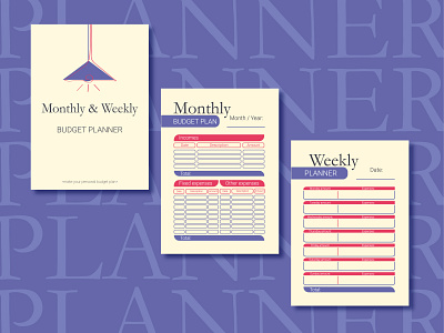 Monthly and Weekly Budget Planner, Agenda, Organizer. by Alez Design on  Dribbble