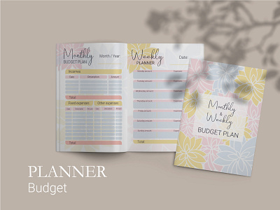 Monthly & Weekly budget plan a4 adobeillustrator composition cover book graphic design illustration monthly budget notebook planner planner design text typography vector weekly budget