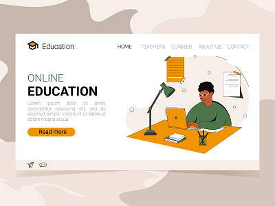 Landing page for an educational online platform