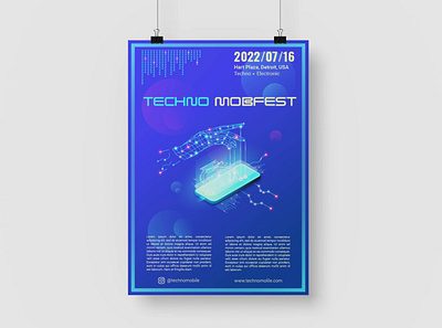 Flyer for the festival "Techno MobFest" adobeillustrator art banner composition design flyer graphic design illustration mobile poster technology typography ui vector