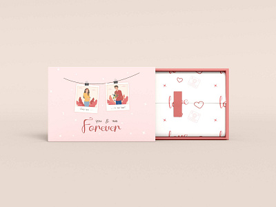 Design for gift wrapping for Valentine's day