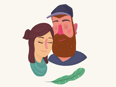 Taylor & Luke beard couple hat i dont know illustration leaf love scarf
