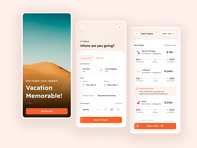 Flight Booking Experience ✈️ air lines app application booking booking app clean clean app flight booking ios listing minimal mobile onboardinng plane ticket travel app ui