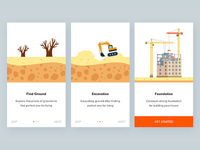 Daily ui #023 clean construction illustration intro mobile onboarding