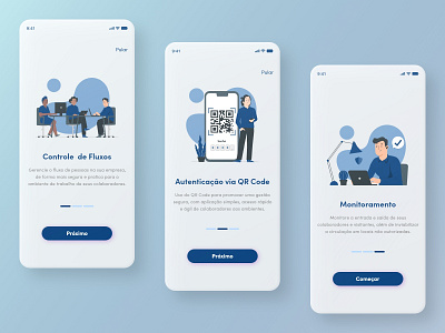 Secure.Code - Onboarding screen app authentication control design illustration interface landing layout mobile onboarding onboarding screen qr code security step ui ux walkthrough work