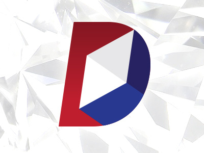 Diamond Freight logo blue d diamond dimension freight geometric logo red white
