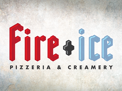 Fire & Ice cold cream fire flame freeze hot ice logo pizza restaurant