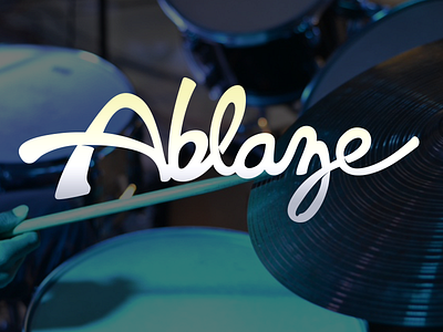 Ablaze ablaze band hand lettering logo music script