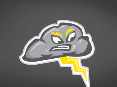 Storm bolt cloud grey lightning logo mascot storm team thunder