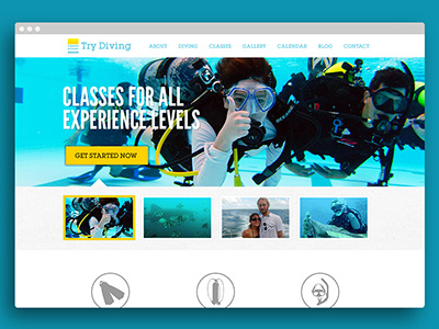 Try Diving Home Page design ui