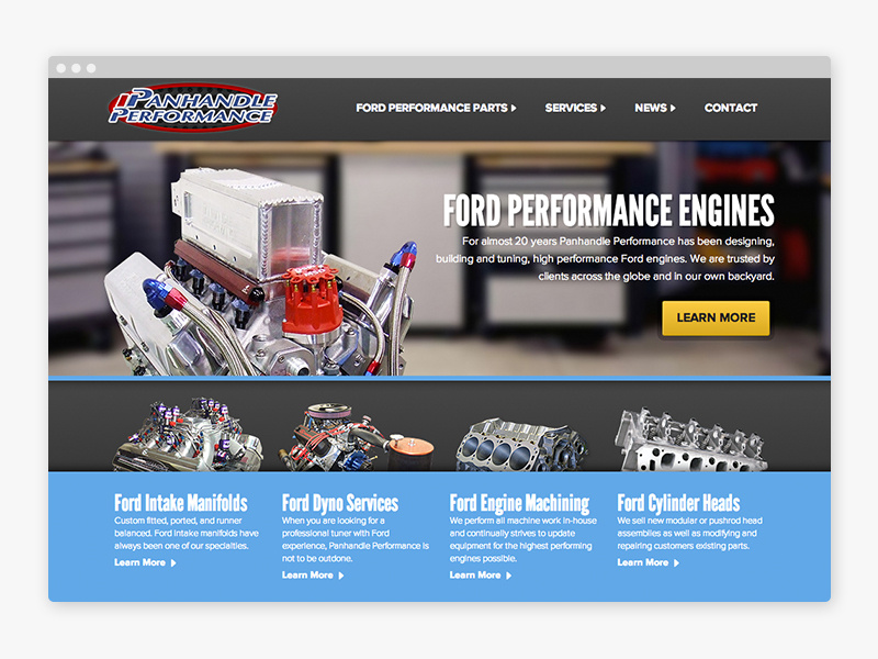 Panhandle Performance website design front end development css html wordpress