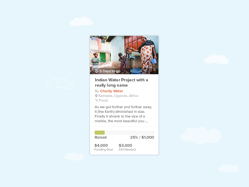 Final Widget Design widget ui crowdfunding