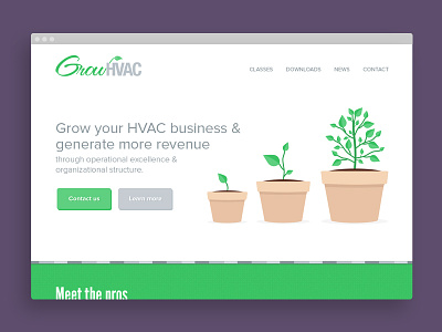 GrowHVAC home page design