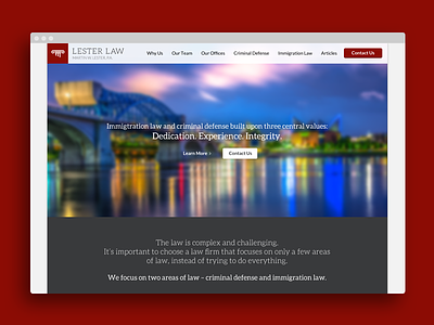 Lester Law Website flat law layout photoshop red ui ux web design