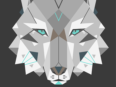 Wolf 2 geometric illustration wolf