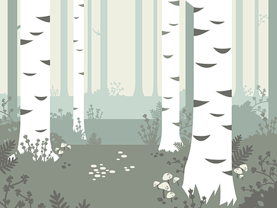 Birch Forest cute forest illustration nature