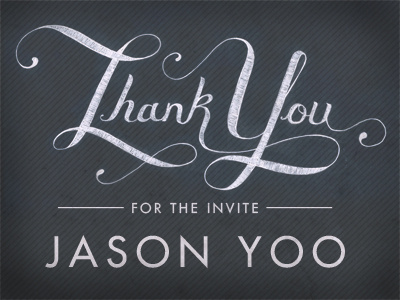 Thanks for the invite! invite minimal ink debut script grunge lines typography graphite grey futura thank you hand lettered