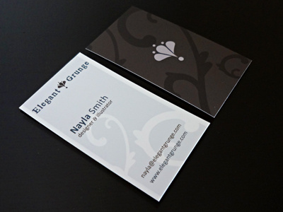 Personal Business Cards branding business cards double sided floral grey logo print teal vertical