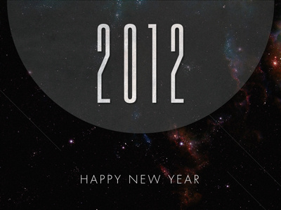 Happy New Year! 2012 black condensed font futura grey grunge new year space stars texture