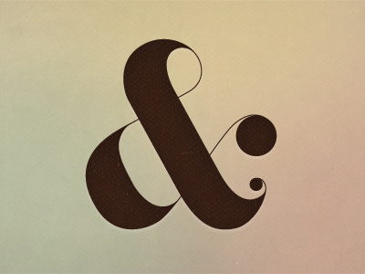Ampersand ampersand brown cmyk lettering letterpress stroke variation swirls texture