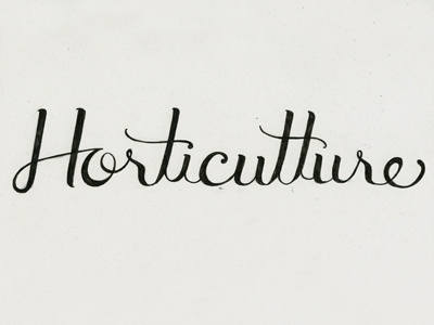 Horticulture hand lettered horticulture lettering practice script