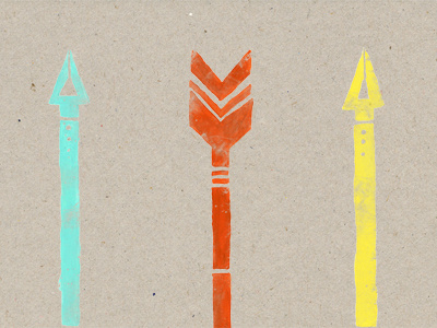 3 Arrows arrows cyan illustration orange texture yellow