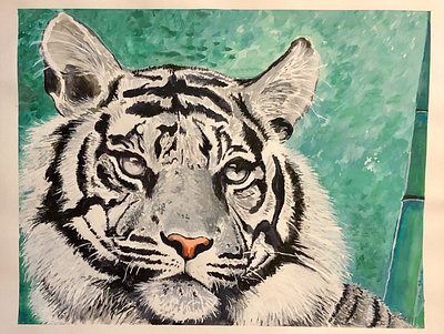 Try gouache illustration nature painting tiger watercolor wildlife