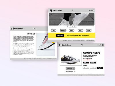 Schutz Shoes (SS) - Very Simple E-commerce Mockups