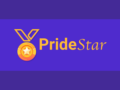 PrideStar Logo design gold golden logo icon icon design logo logodesign logodesigner medal medal logo medals pride logo star star logo typography yellow yellow logo