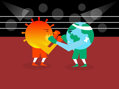 Fight Back!! art artwork concept corona coronafunny coronavirus covid 19 earth fight fight back fighter imagine planet punch thought virus wrestling