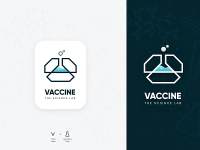 Vaccine - The Science Lab branding bubbles chemistry corona covid19 creative design flat gradient lab logo logo design medical minimal minimalist logo pharmaceutical typography ui ux vector
