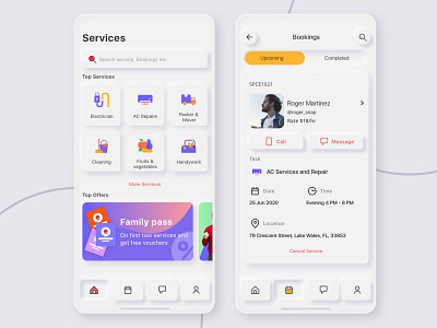 Service app Neumorphism app design app ui booking home screen icon mobile neumorph neumorphic neumorphism offers service stay home ui uiux ux design