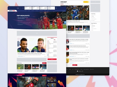 Sportsinfo Home Page colors cricket design gradient homepage icon livescore logo sports sportsinfo typography ui ux vector